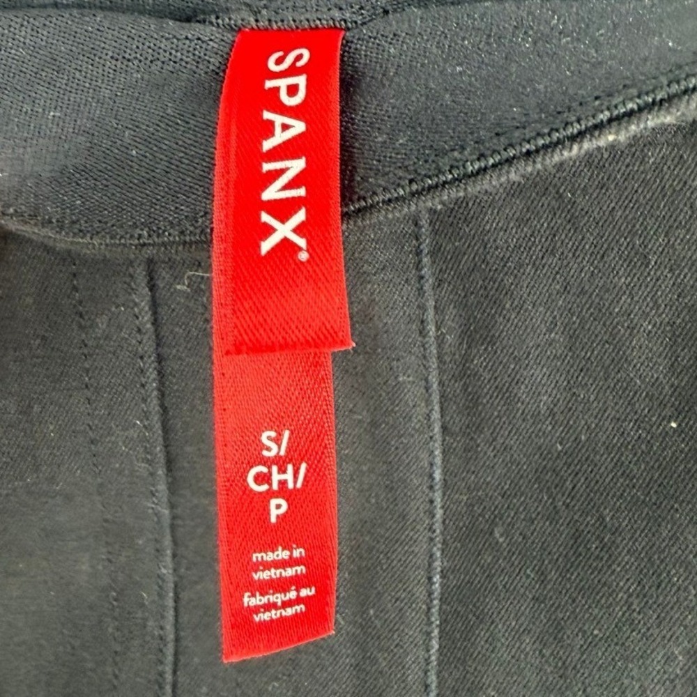 Spanx Womens Size Small On The Go Wide Leg Crop Pant Black Stretch High Rise - Picture 9 of 12